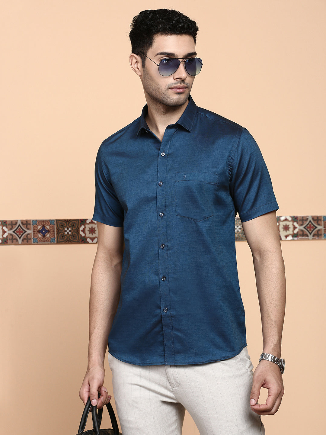 Mens Premium Cotton Dark Blue Shirt -EL GP6