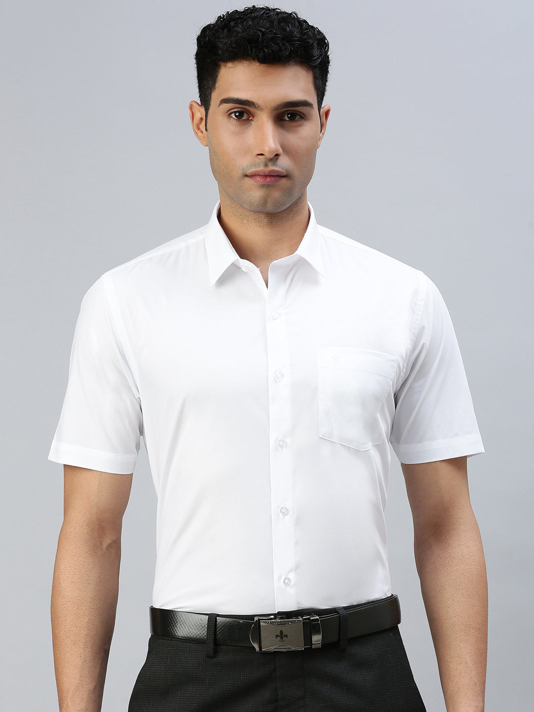 Men Uniform Pure Cotton White Shirt Half Sleeves