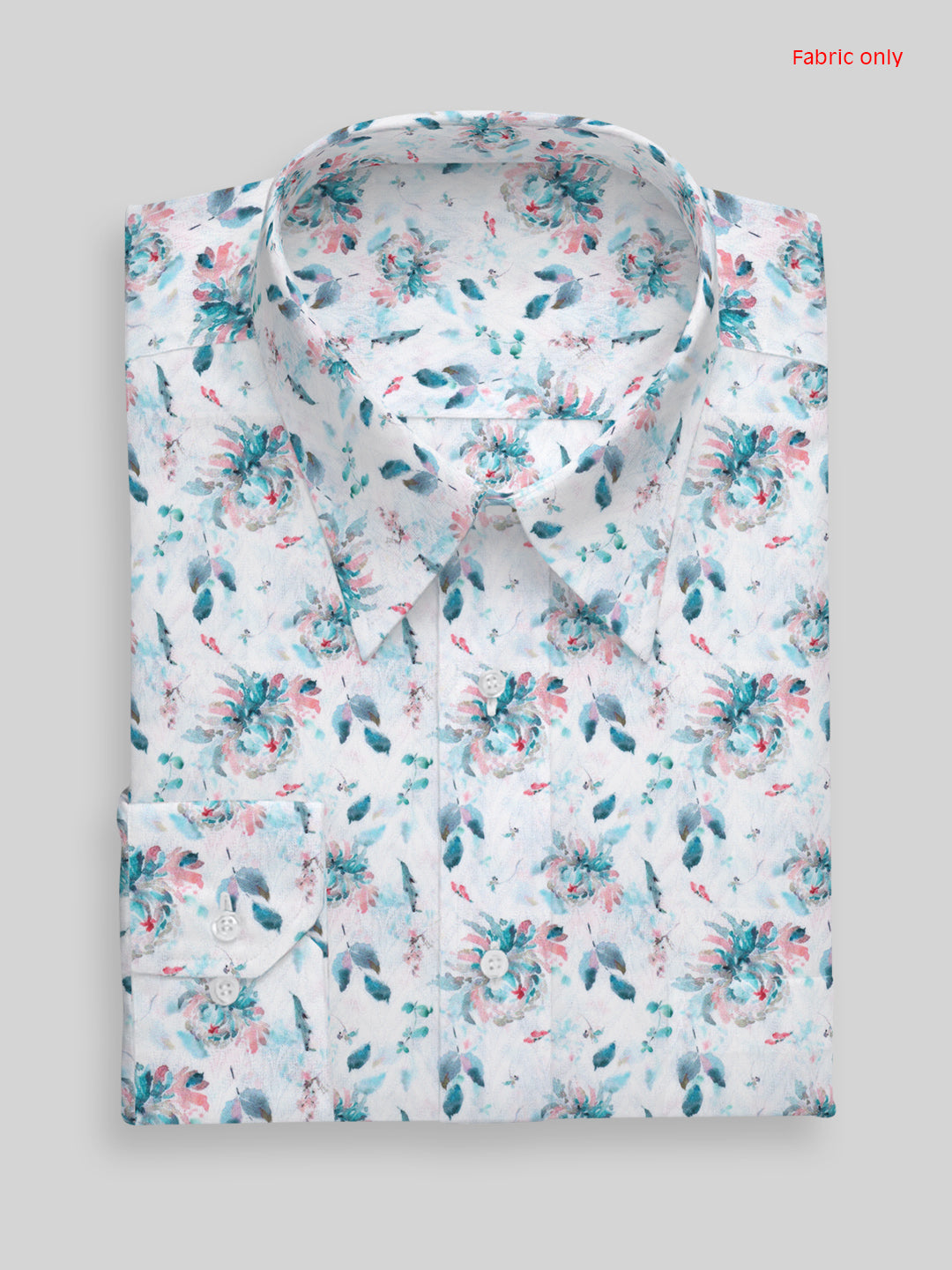 Men Cotton Rich Printed Shirt Fabric White Oslo Print