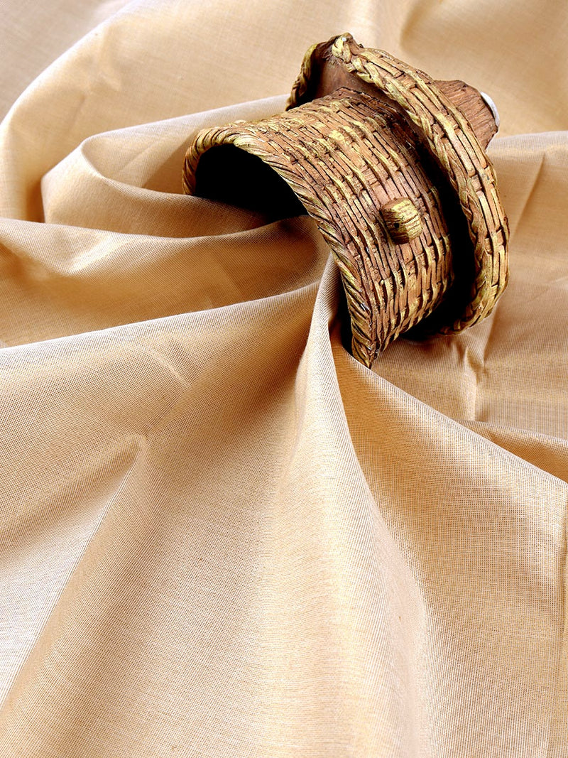 Mens Tissue Unstitched Shirt & Adjustable Dhoti Set Gold  1.80M