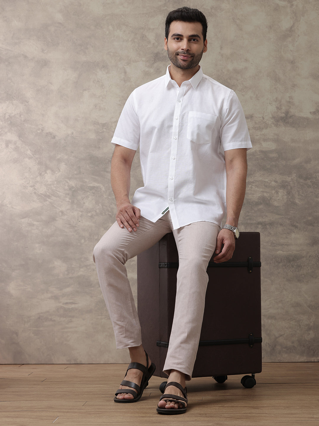 Men Cotton Linen White Shirts