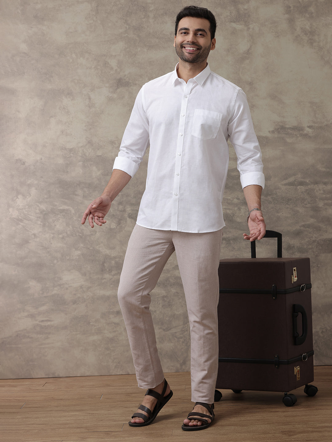 Men Cotton Linen White Shirts