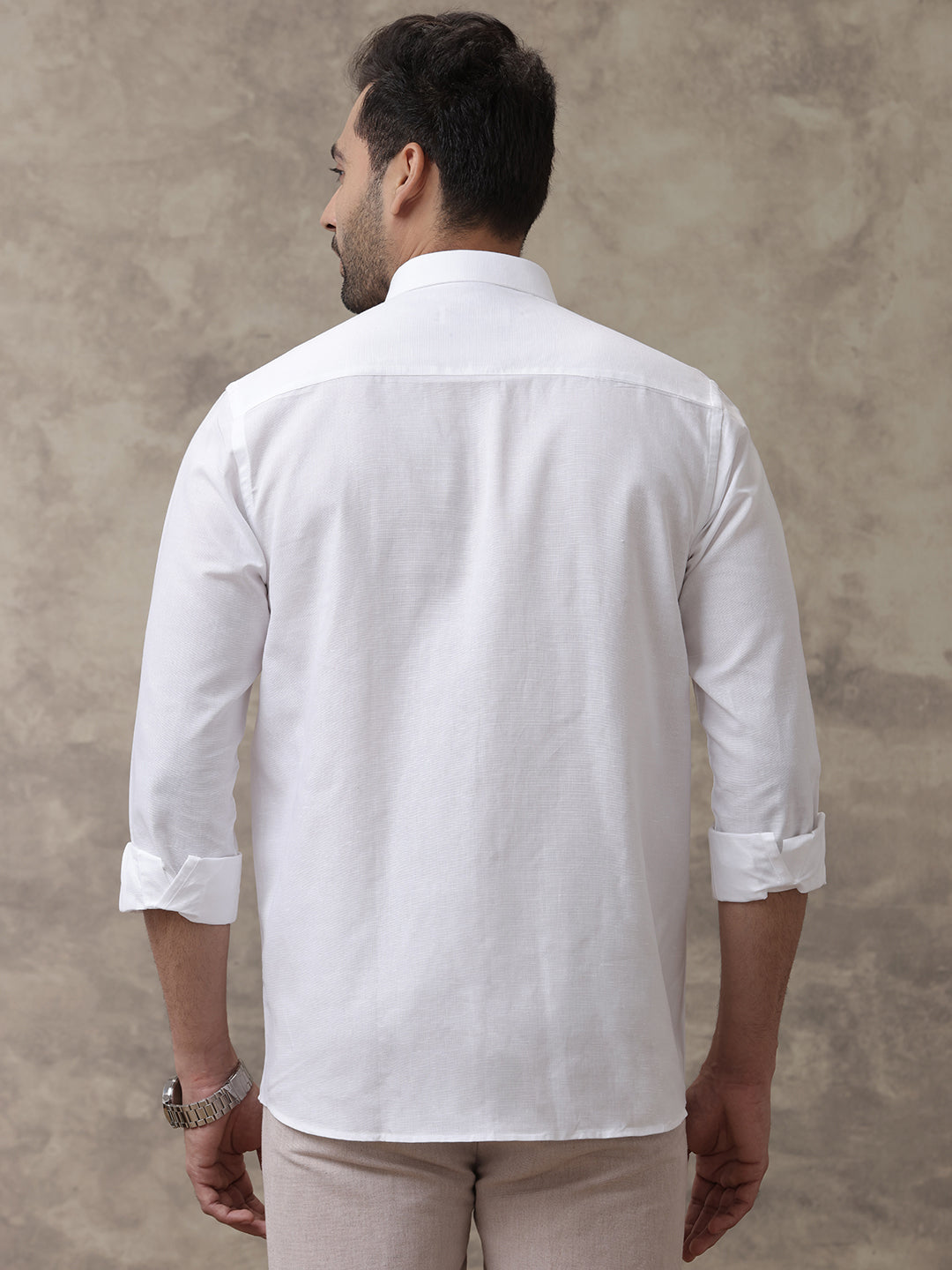 Men Cotton Linen White Shirts