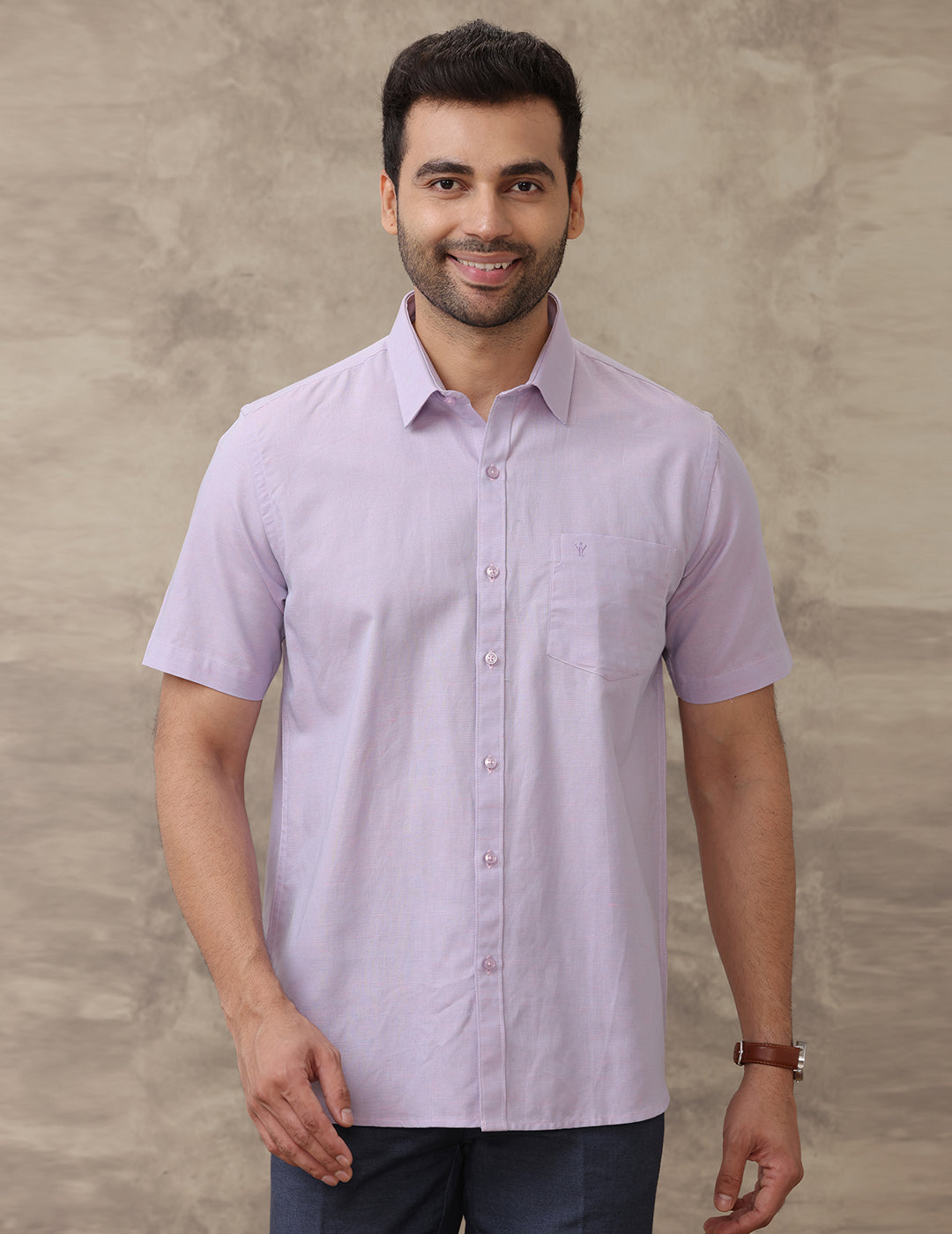 Men Linen Cotton Shirt Lavender LF23