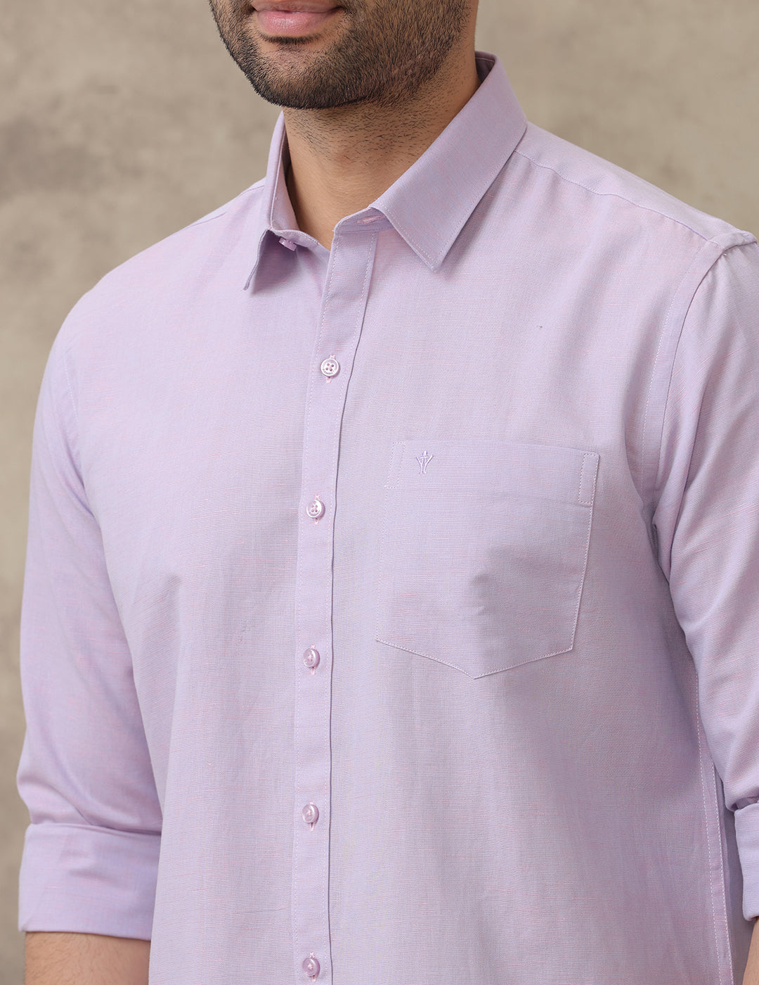 Men Linen Cotton Lavender Shirt LF23