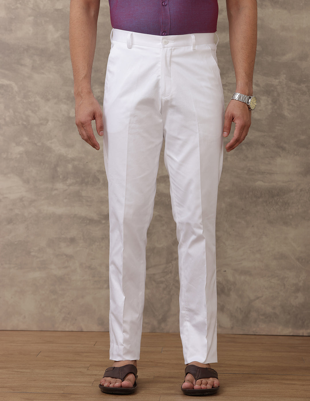 Men Linen Cotton White Pants Smart Care