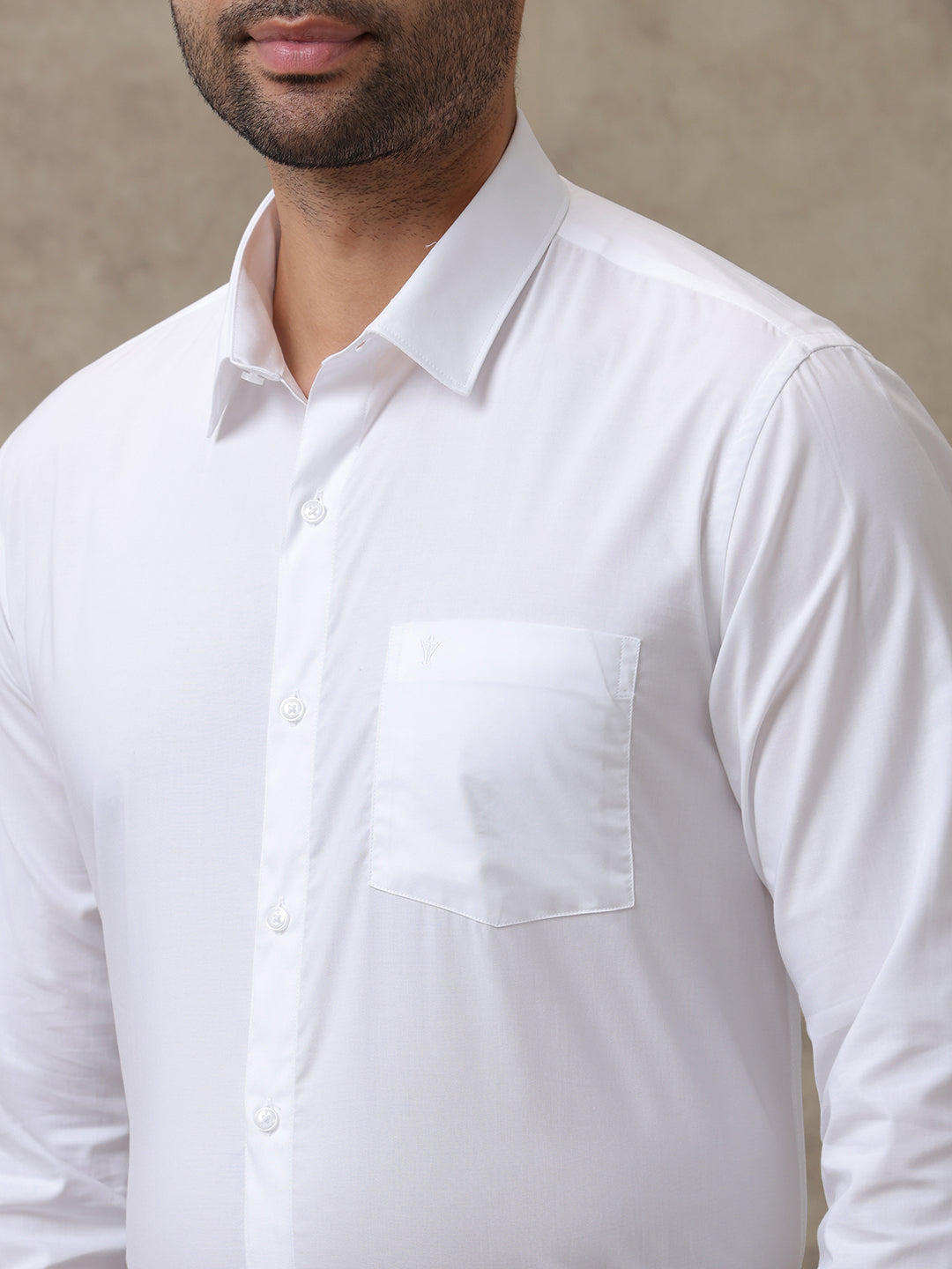 Mens Bamboo Cotton White Shirt