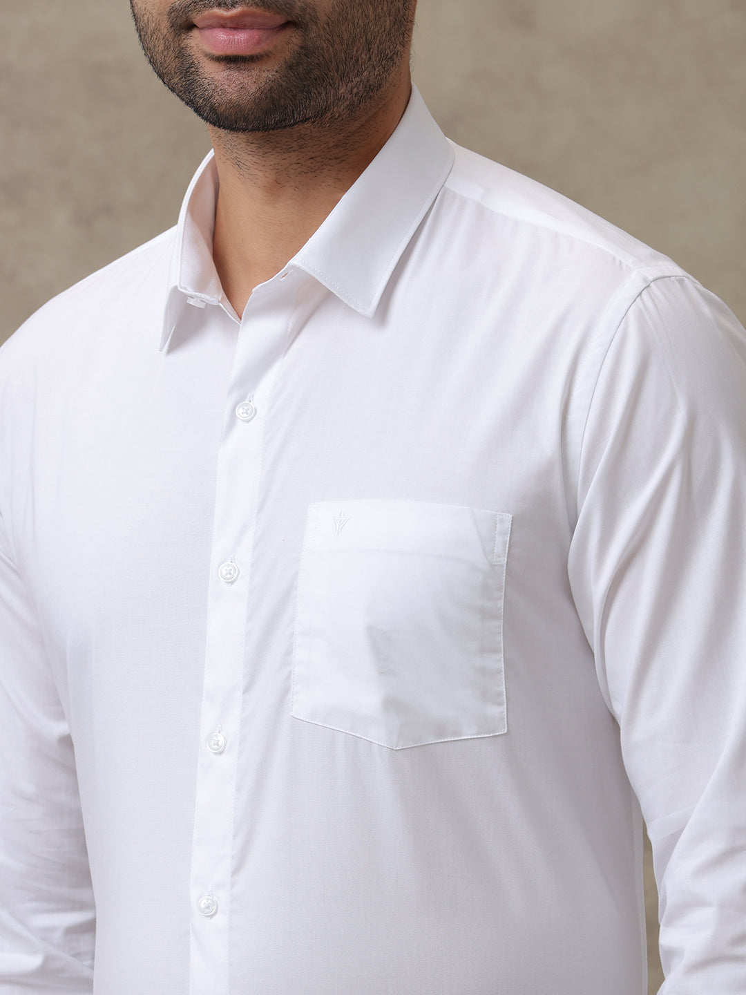 Men Giza Cotton White Shirt _5001