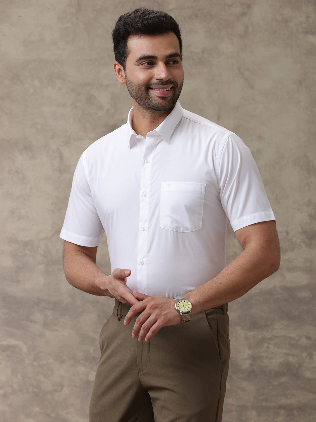 Men Wrinkle Free White Shirt Soft Touch