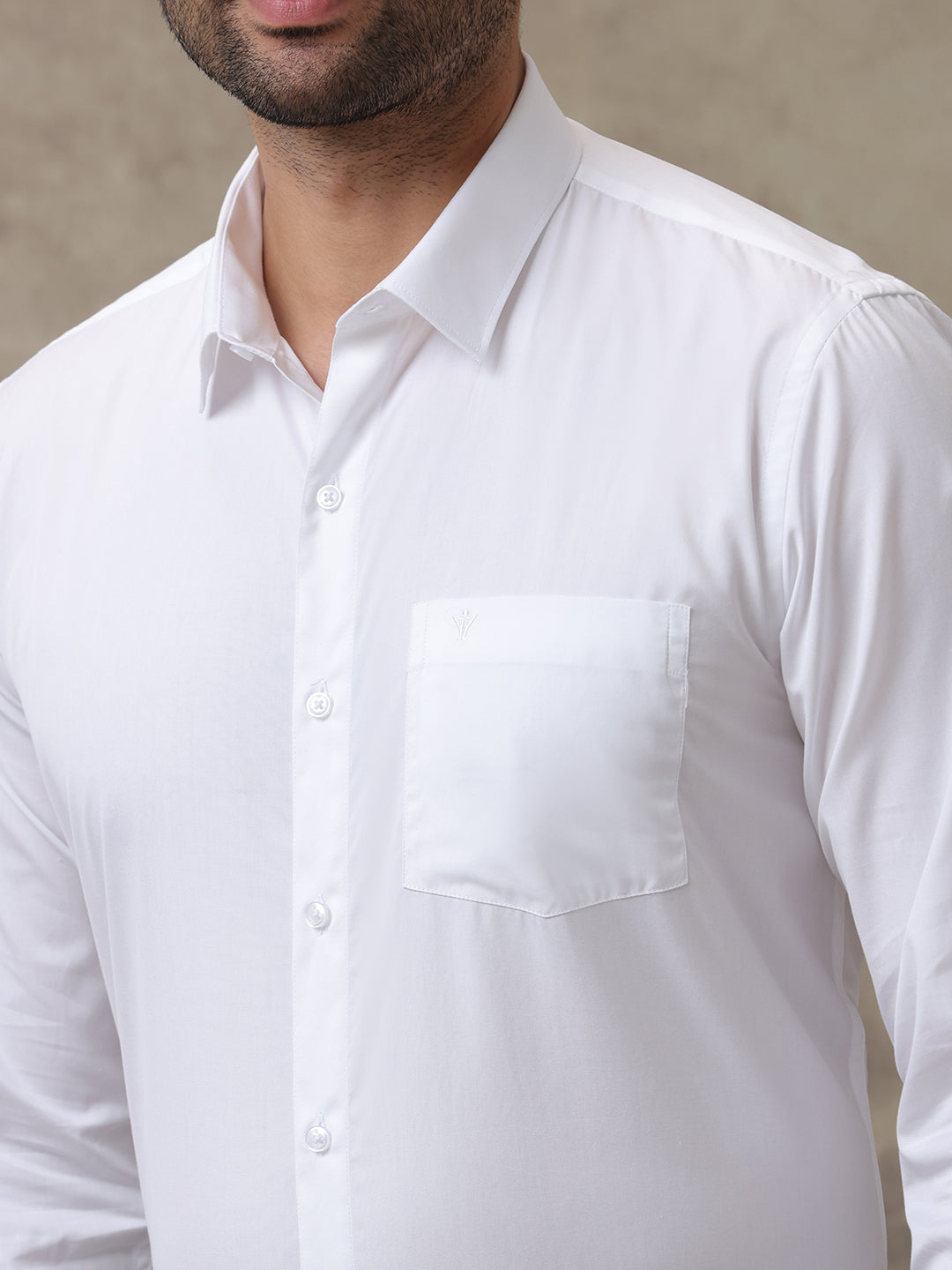 Men 100% Cotton White Shirt Royal Cotton