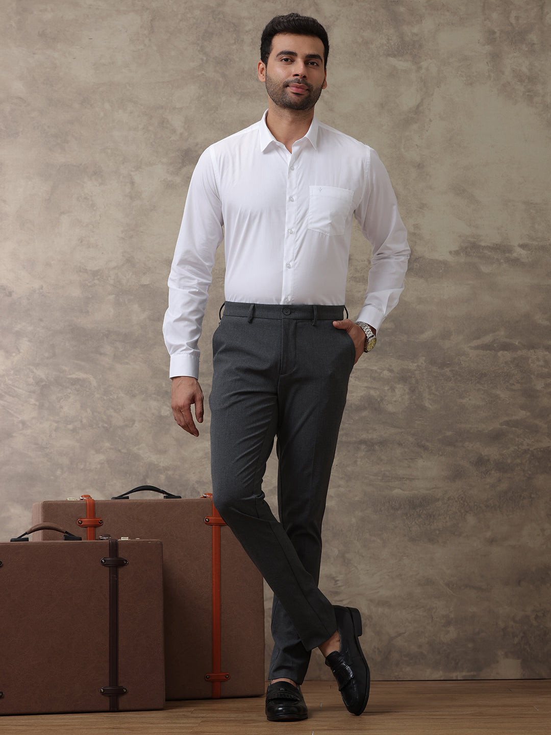 Men 100% Cotton White Shirt Royal Cotton