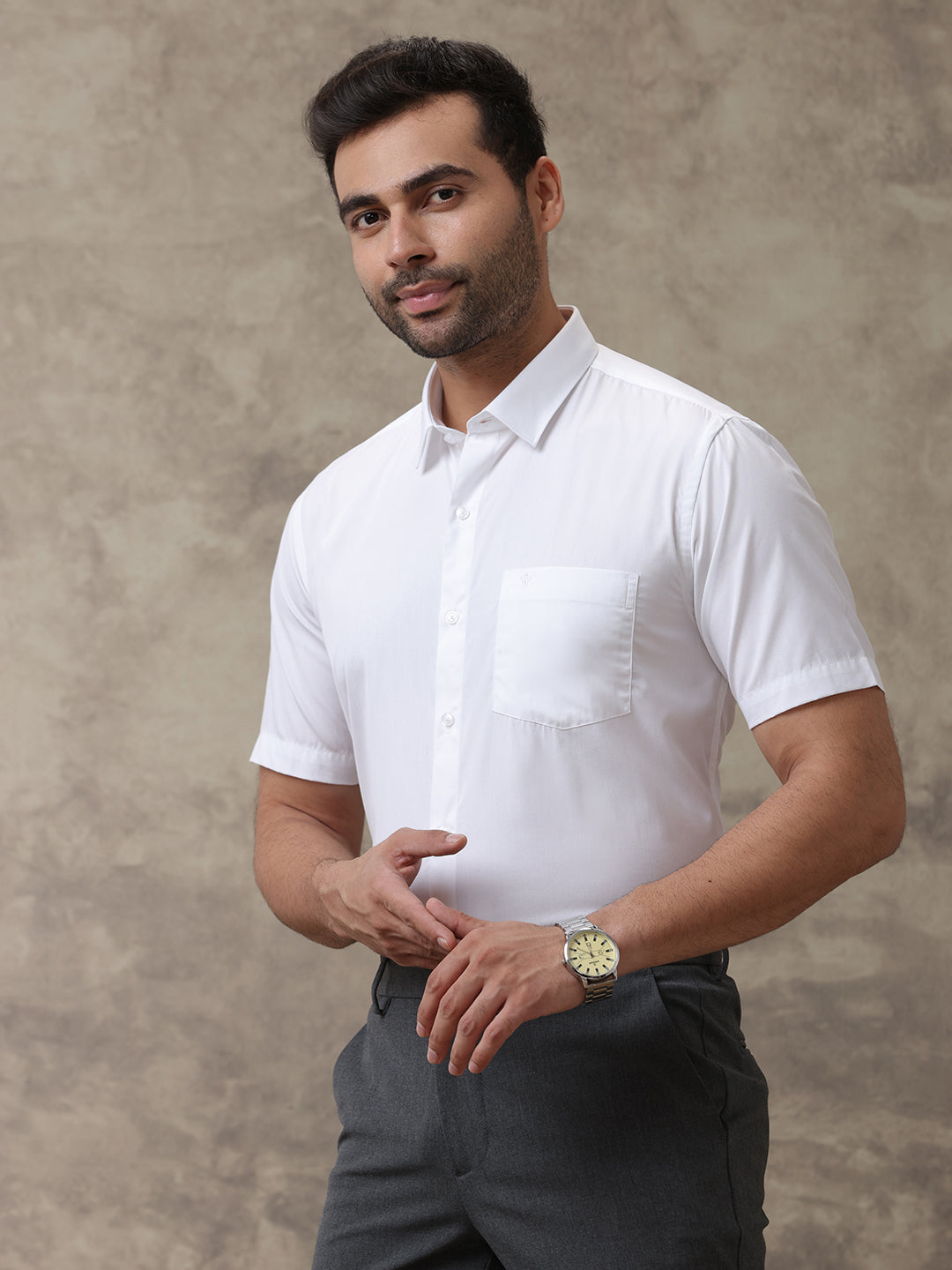 Men Premium 100% Cotton White Shirt Majestic