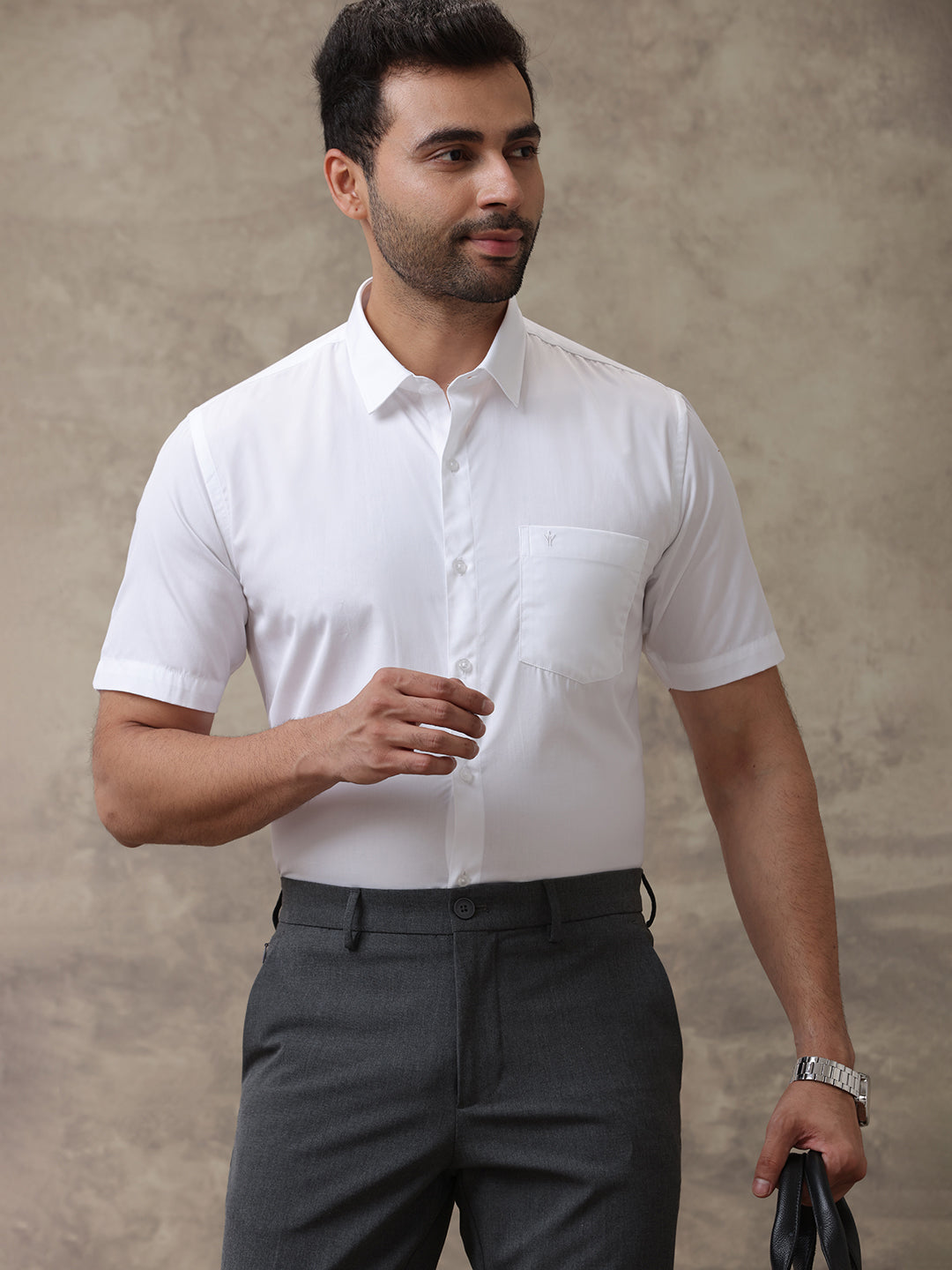Mens Premium 100% Cotton White Shirt -Majestic