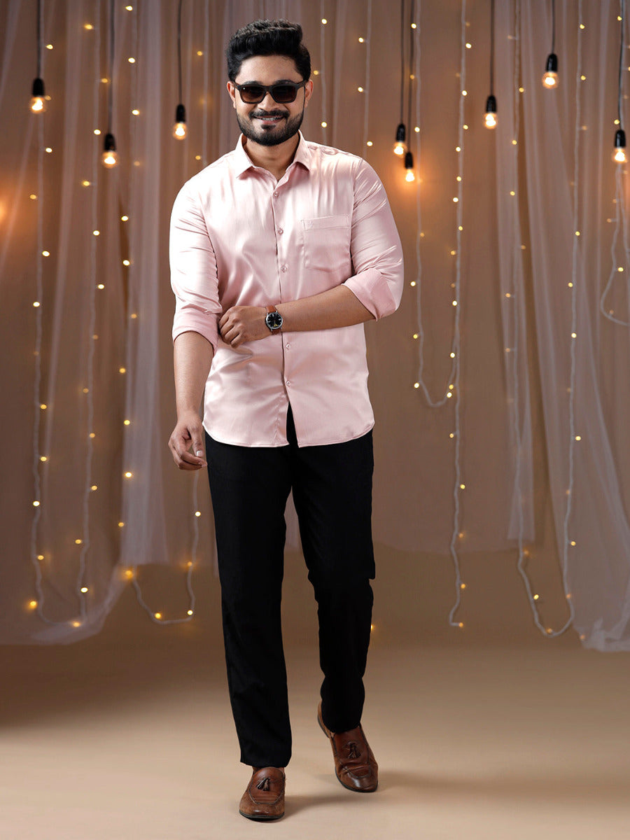 Men Party Wear Pink Shirt PS9