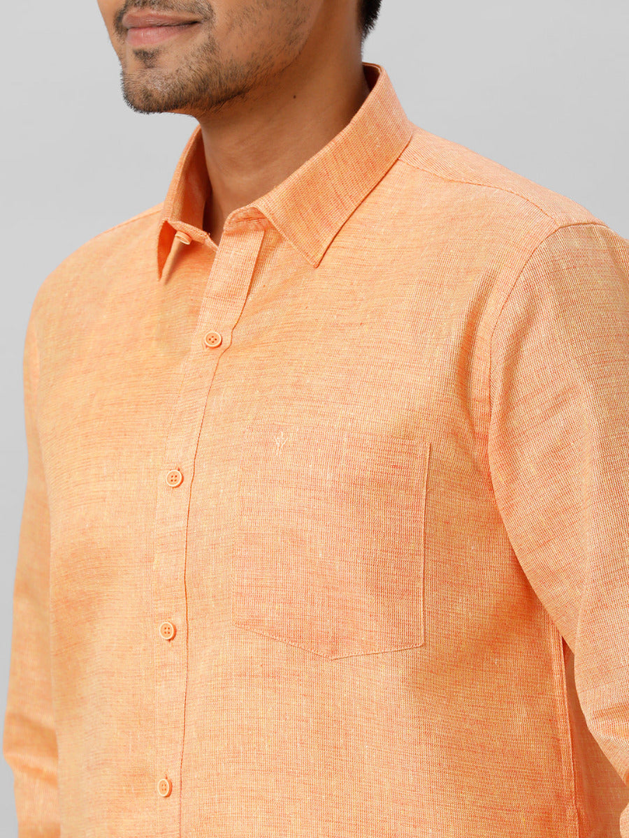 Mens Cotton Formal Shirt Full Sleeves Dark Orange T3 CV14-Zoom view