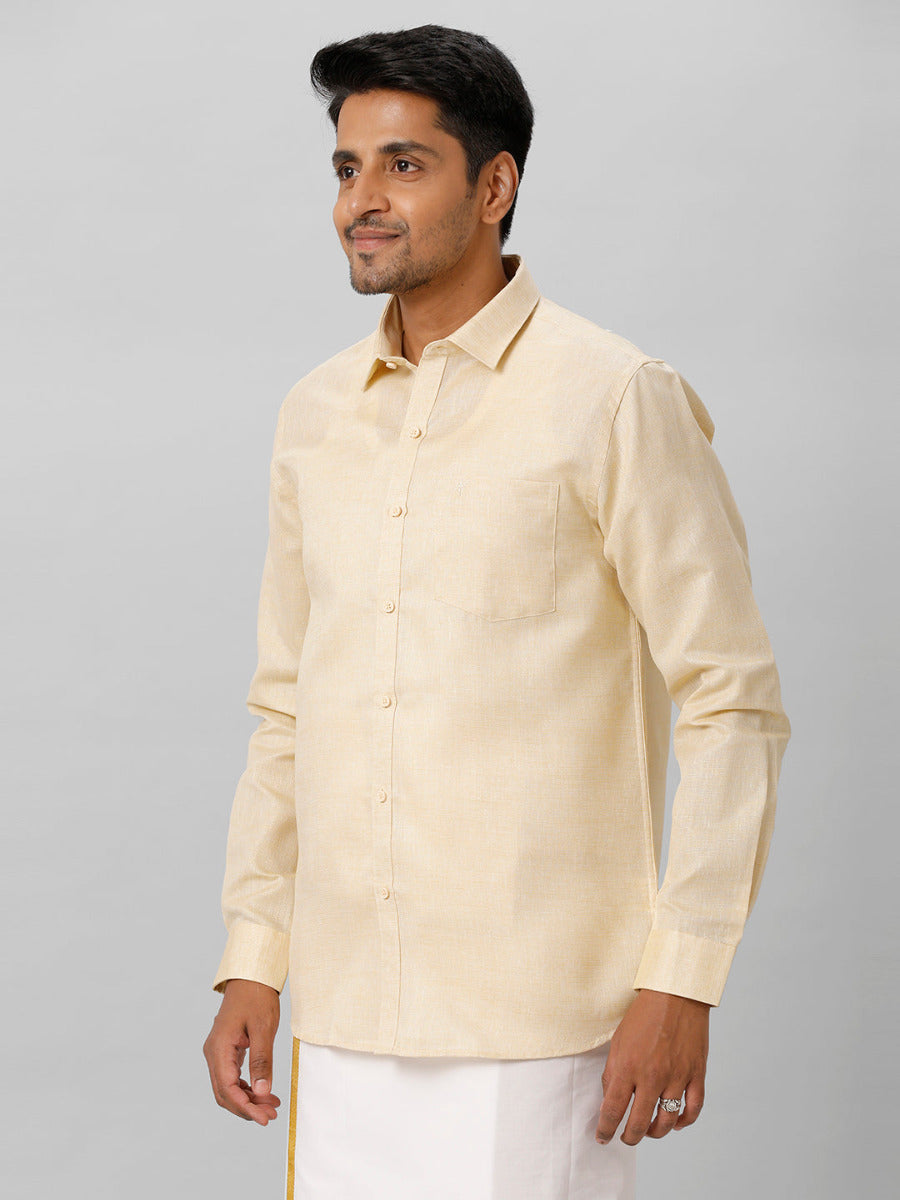 Mens Cotton Formal Shirt Full Sleeves Sandal T3 CV8-Side view