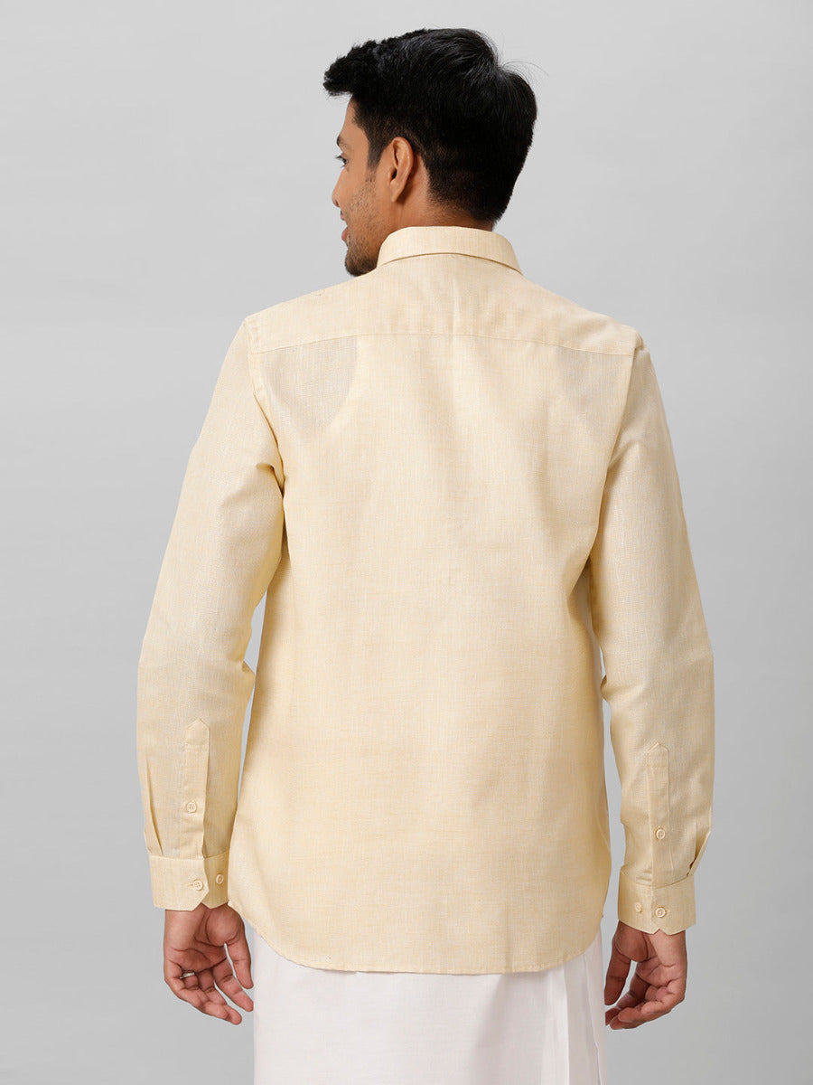 Mens Cotton Formal Shirt Full Sleeves Sandal T3 CV8-Back view
