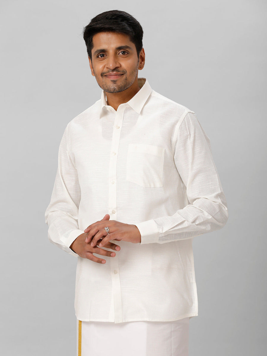Mens Formal Off White Shirt - T13 (CL2)