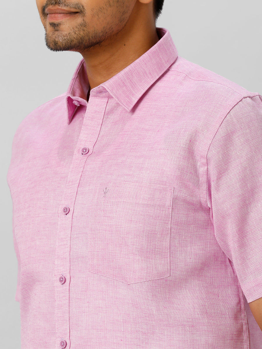 Mens Cotton Formal Shirt Half Sleeves Lavender T3 CV18-Zoom view