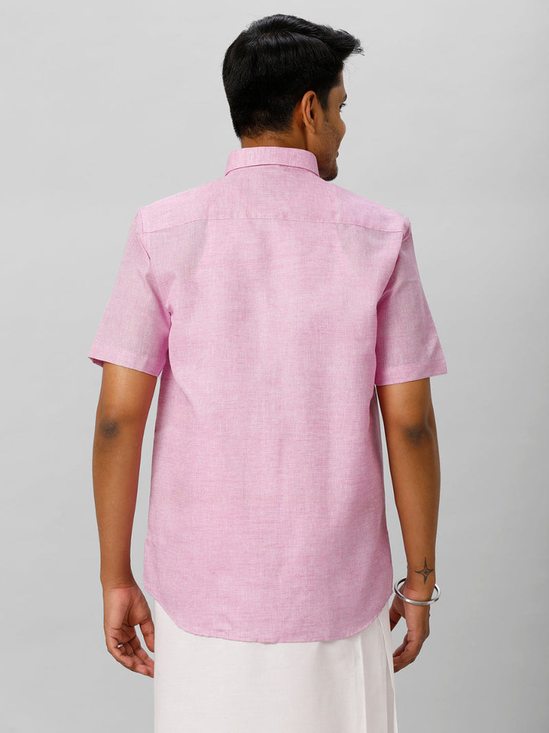 Mens Cotton Formal Shirt Half Sleeves Lavender T3 CV18