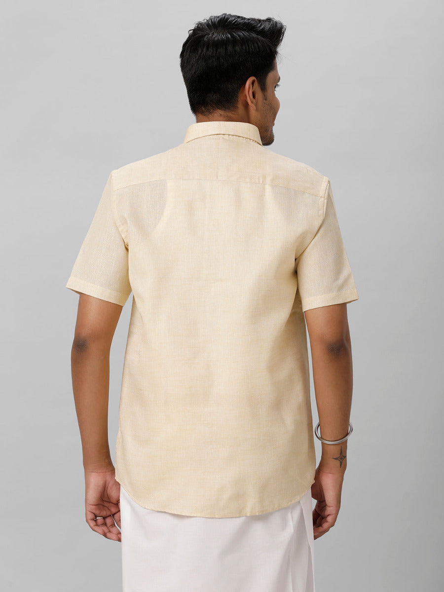Mens Cotton Formal Shirt Half Sleeves Sandal T3 CV8-Back view