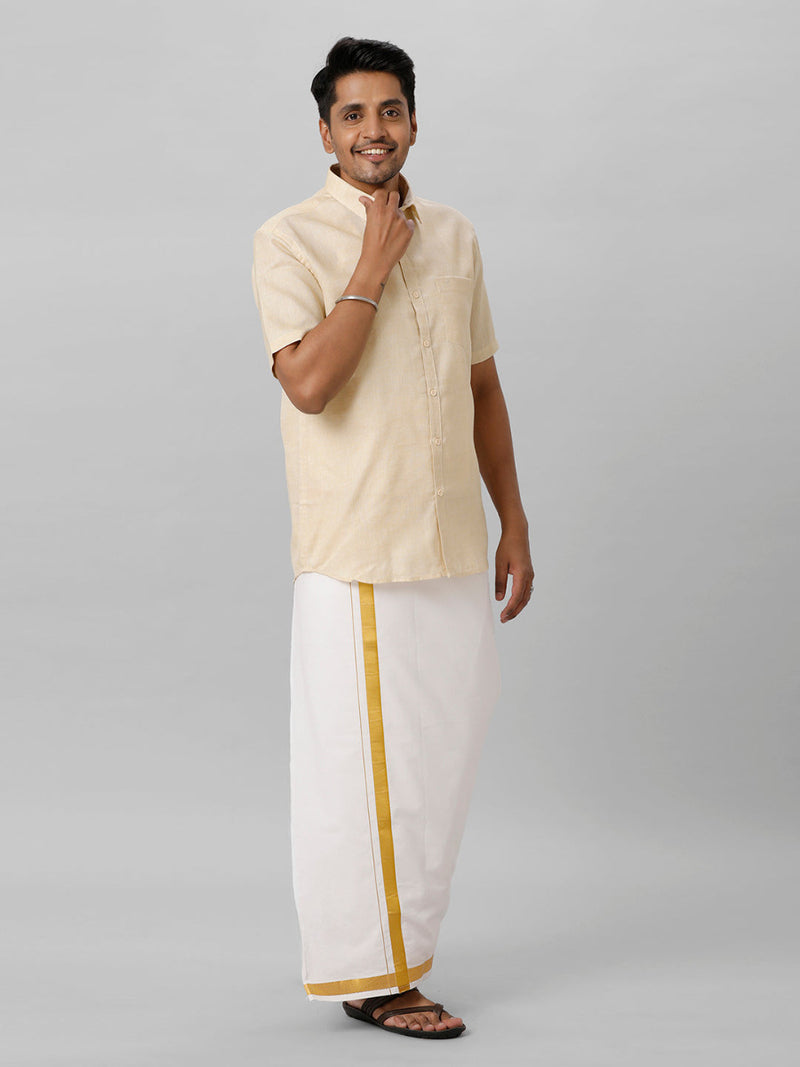 Mens Cotton Formal Shirt Half Sleeves Sandal T3 CV8