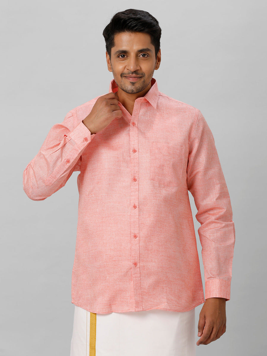 Mens Cotton Blend Formal Shirt Light Pink -T3 CV11