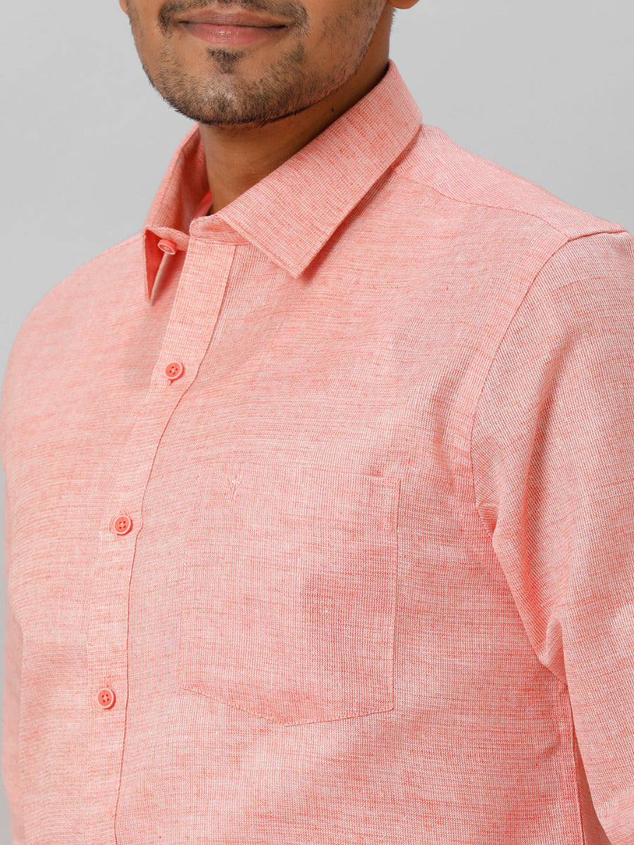 Mens Cotton Formal Shirt Full Sleeves Light Pink T3 CV11-Zoomview