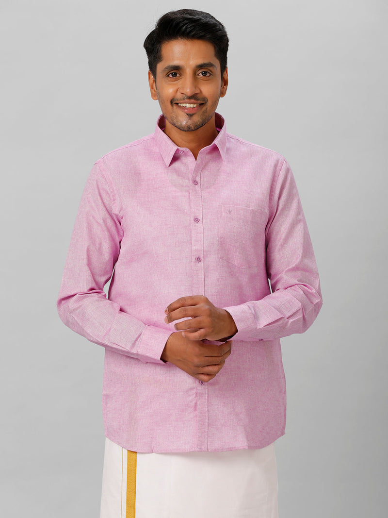 Mens Cotton Formal Shirt Full Sleeves Lavender T3 CV18