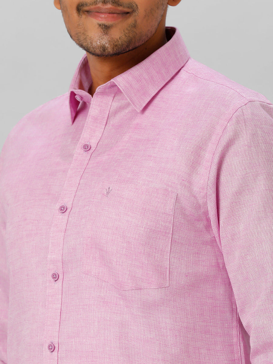 Mens Cotton Formal Shirt Full Sleeves Lavender T3 CV18-Zoom view