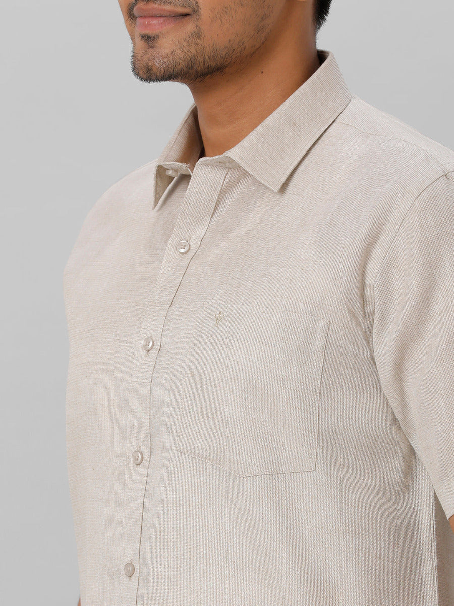 Mens Cotton Formal Shirt Half Sleeves Grey T3 CV7-Zoom view