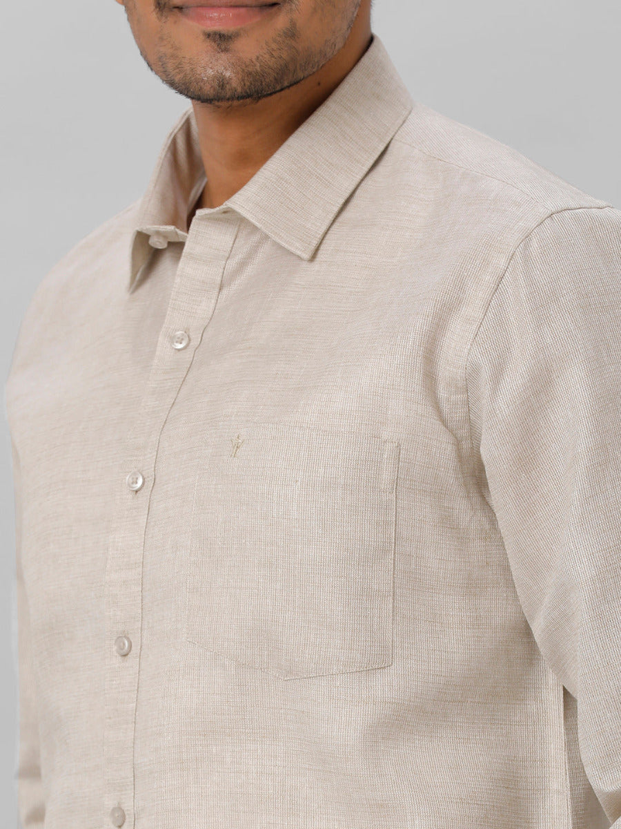 Mens Cotton Formal Shirt Full Sleeves Grey T3 CV7-Zoom view