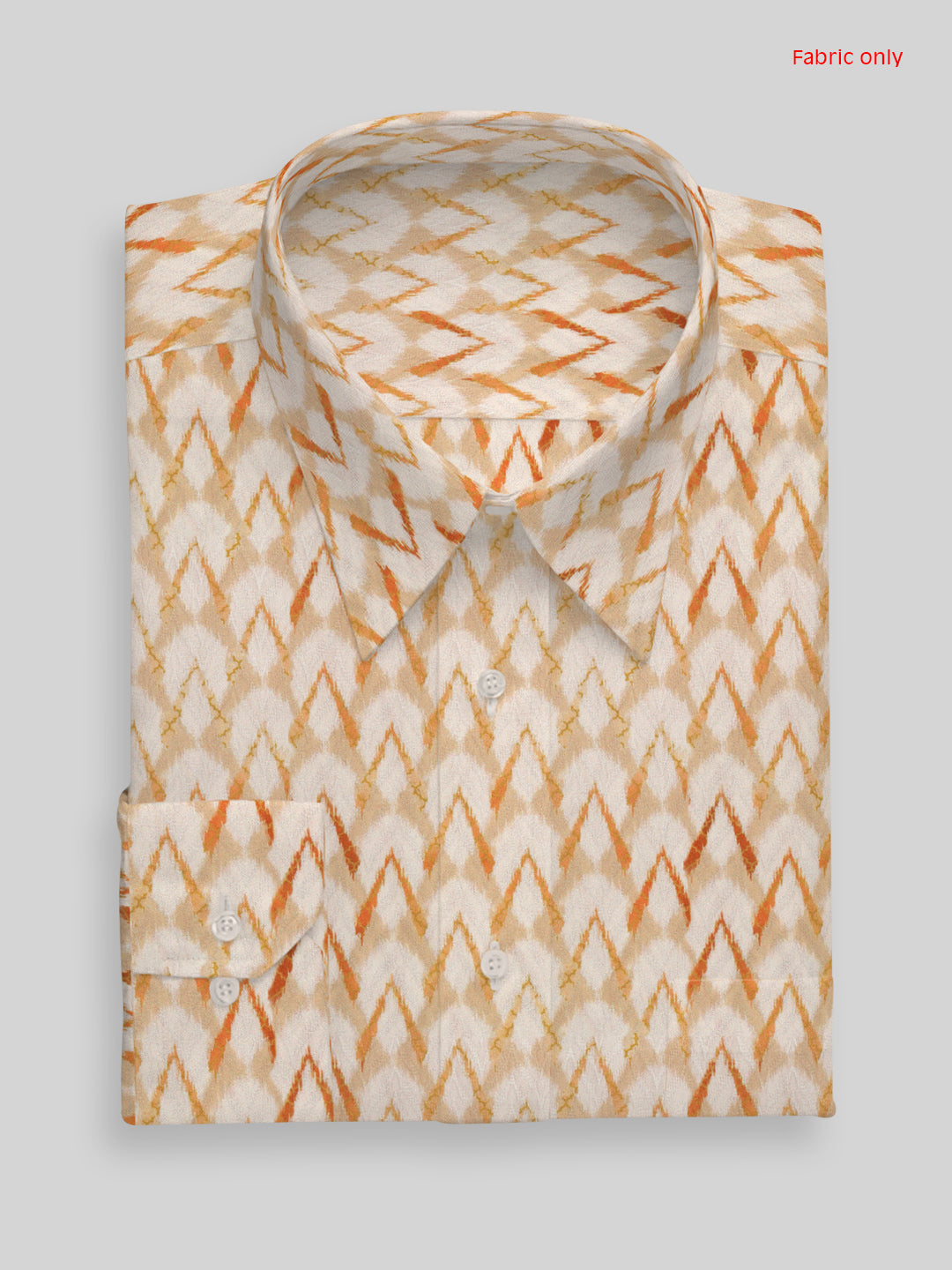 Men Cotton Rich Printed Shirt Fabric Orangy Yellow Oslo Print