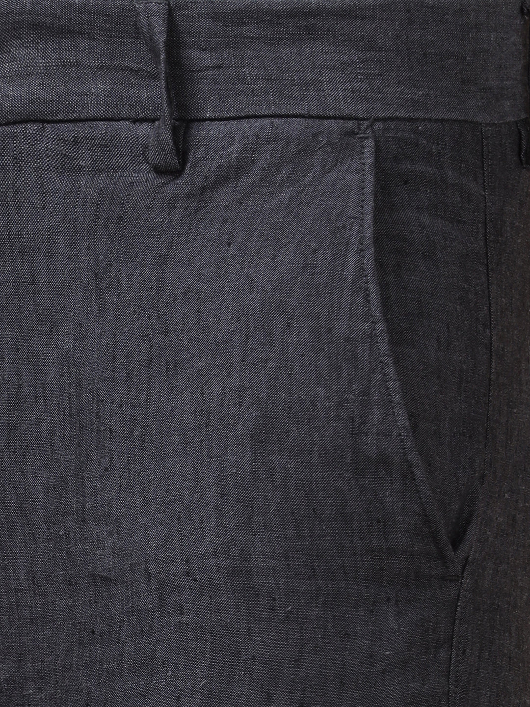Men Pure Linen DarkGrey Pant with Trim Fit PL12