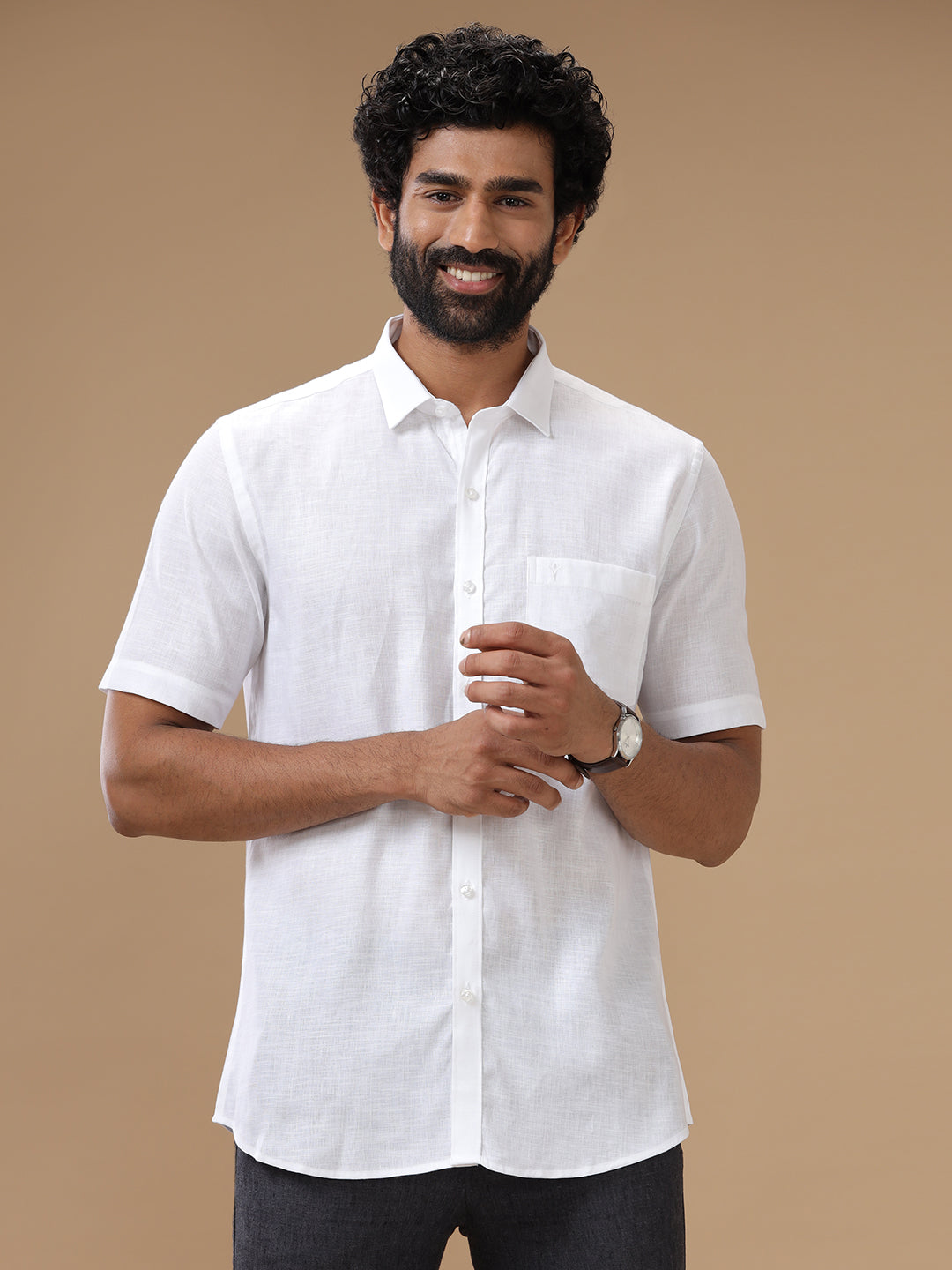 Men Linen White Shirt Irish