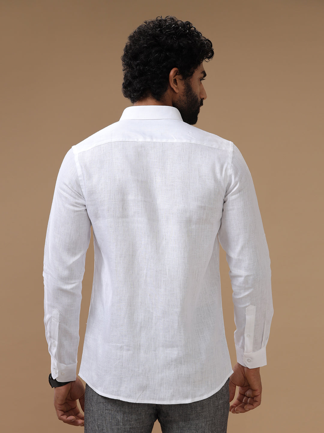 Mens 100% Pure Linen White Shirt 5445