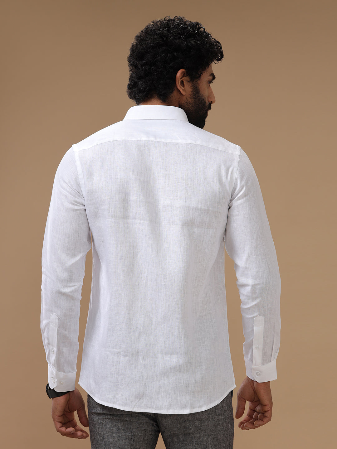 Mens 100% Pure Linen White Shirt 5605