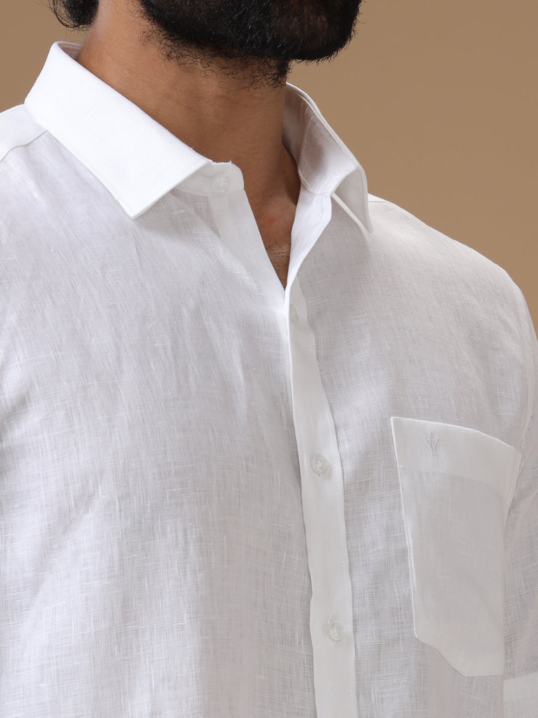 Shop Mens Smart Fit Pure Linen White Shirt Half Sleeves Ramraj Cotton