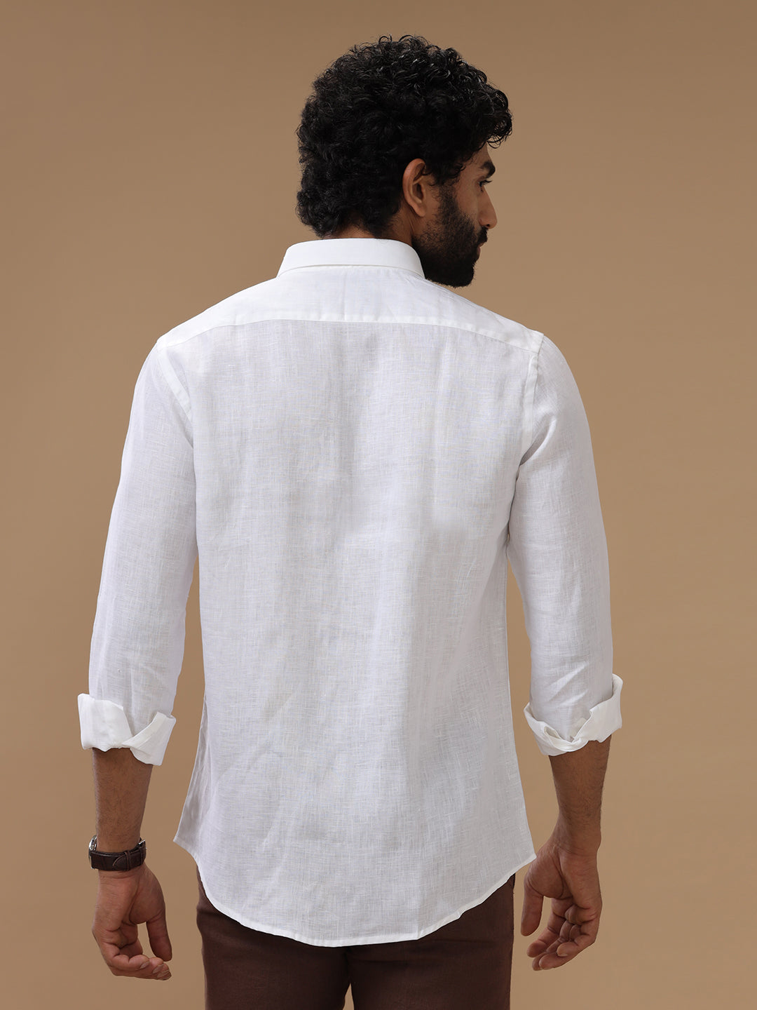 Men Pure Linen White Shirt 5100