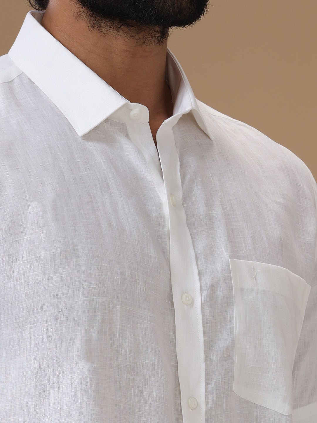 Men Pure Linen White Shirt 5100