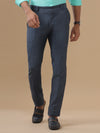 Premium Pure Linen Greyish Blue Trim Fit Pants PL08