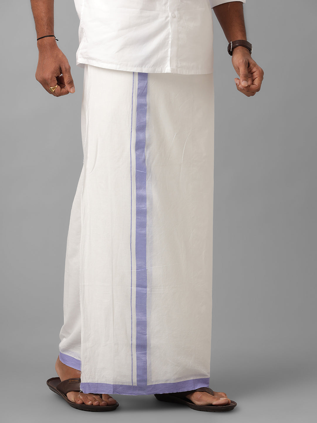 100% Cotton Double Dhoti White Success Spl