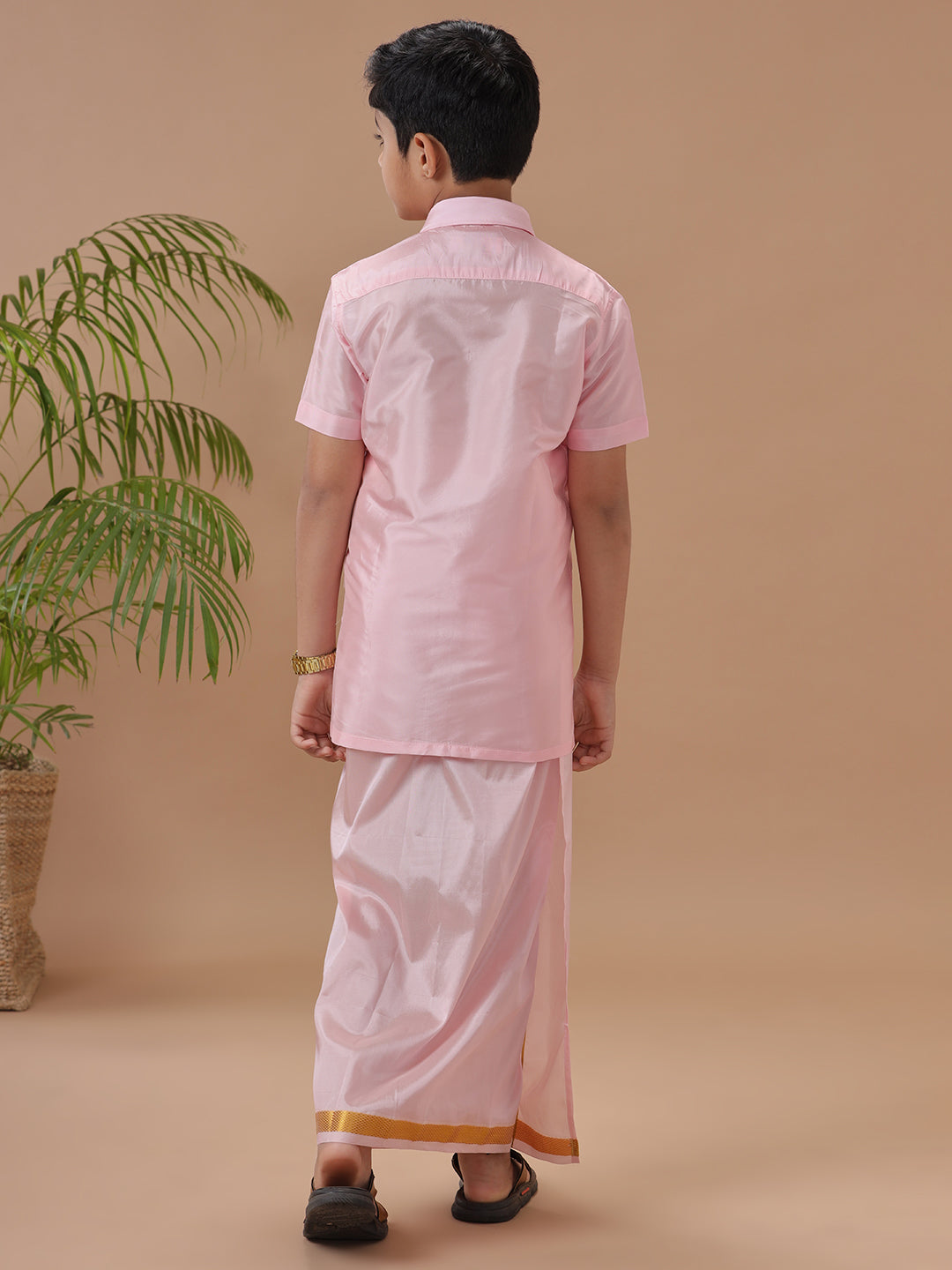 Boys Shirt & Dhoti Sets Swayamvara Pink