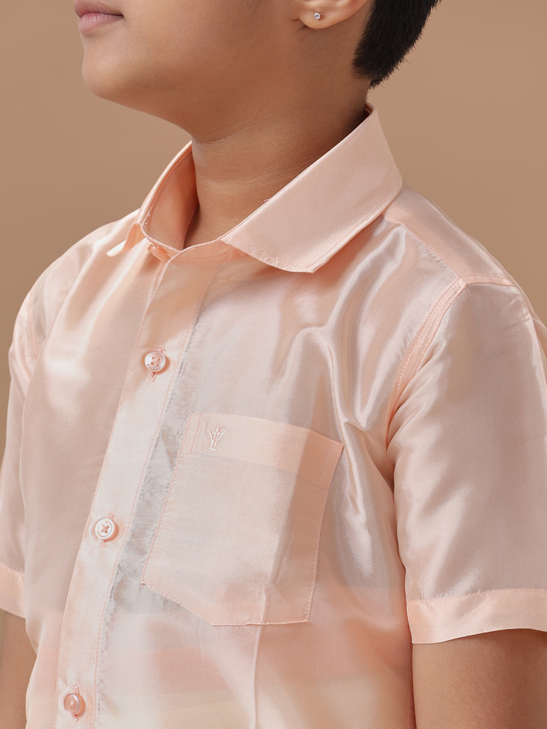 Boys Shirt & Dhoti Sets Swayamvara Peach