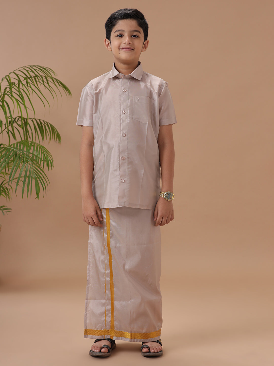 Boys Shirt & Dhoti Sets Swayamvara Bronze