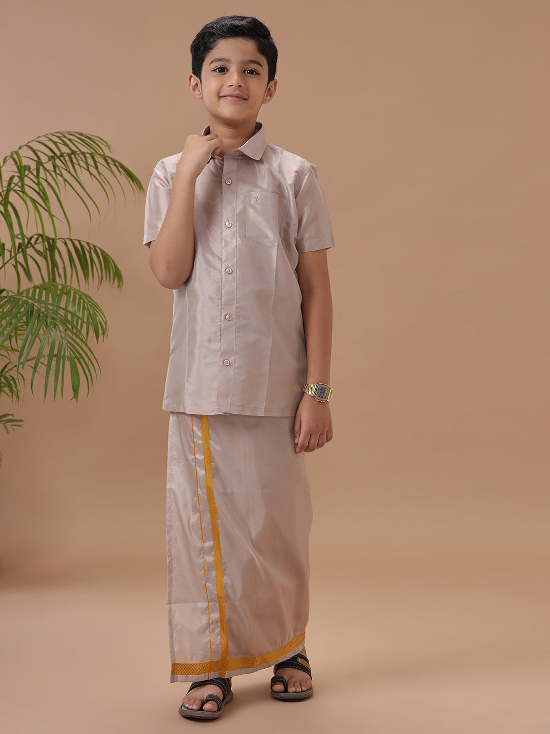 Boys Shirt & Dhoti Sets Swayamvara Bronze