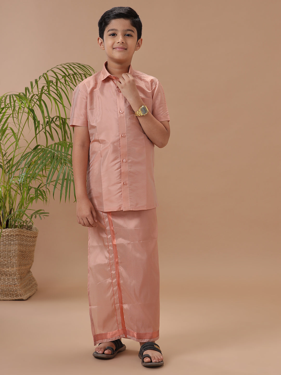 Boys Shirt & Dhoti Sets Swayamvara Copper