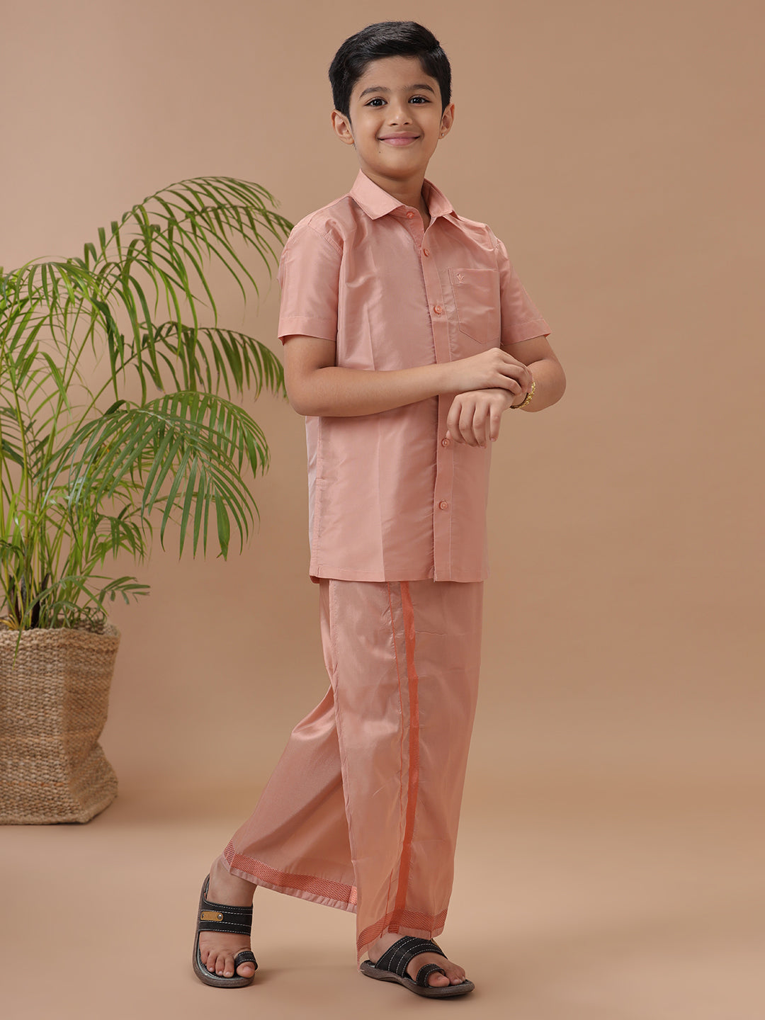 Boys Shirt & Dhoti Sets Swayamvara Copper