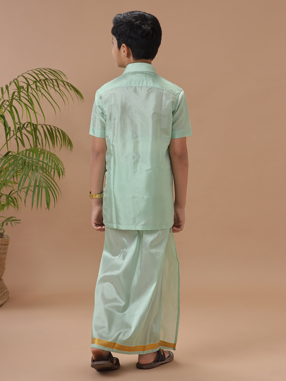 Boys Shirt & Dhoti Sets Swayamvara Green