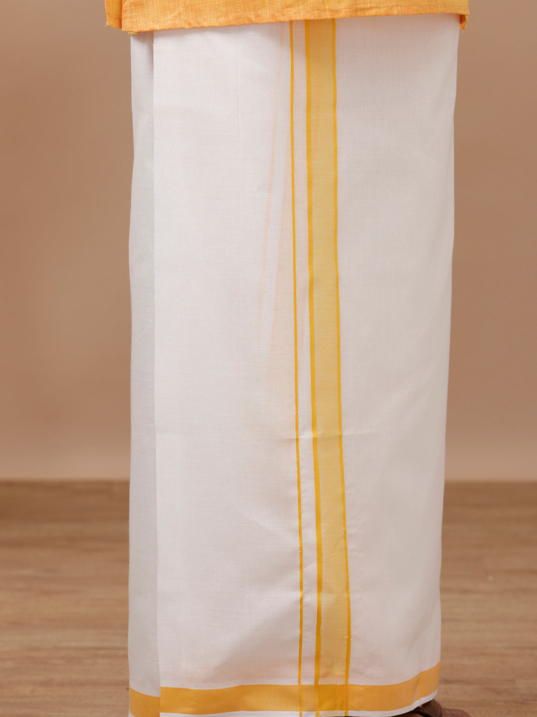 Men Kora Double Dhoti Yellow Vicky Kora Plain